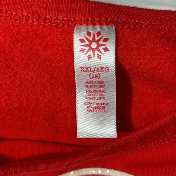 Graphic Santa Selfie #Believe Red Crewneck Sweatshirt size XXL - Picture 3 of 7